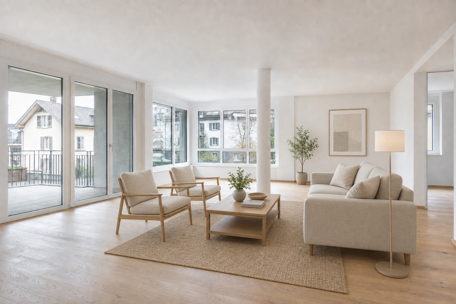 Furnished room after virtual staging